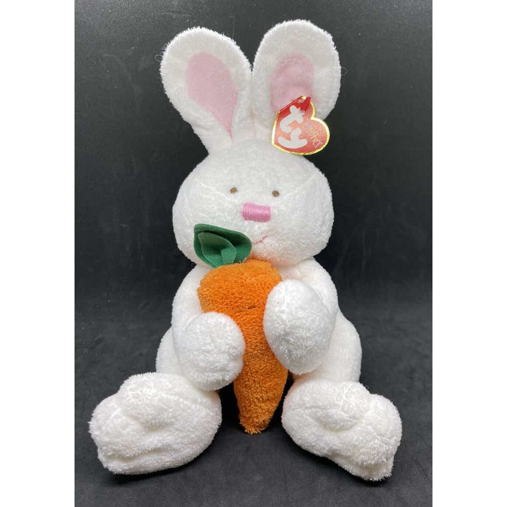 TY PLUFFIES - RETIRED SNACKERS THE BUNNY - MINT WITH MINT TAGS - 2005-